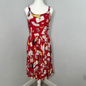 Trashy Diva Candice Gwinn Red Novelty Liquor Label Dress Size 10